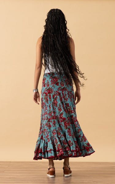 Macarena Skirt, Long, Masala Bloom