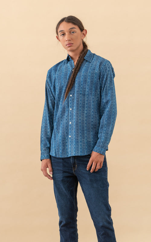 Men's Zion Shirt, Long Sleeve, Harmony Stripe