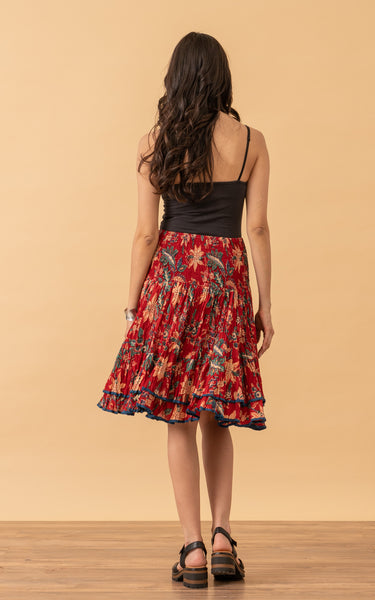 Macarena Skirt, Short, Red & Turquoise Floral main image 0