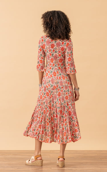 Santa Fe Dress, Long, 3/4 Sleeve, Amina Black