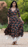 Santa Fe Dress, Long, 3/4 Sleeve, Penina Floral