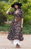 Santa Fe Dress, Long, 3/4 Sleeve, Penina Floral