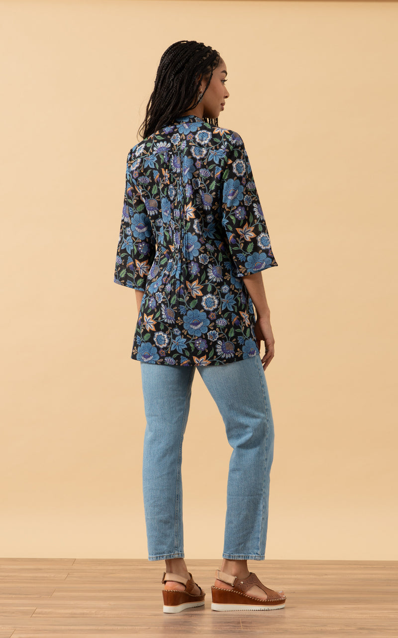 Sofia Blouse, 3/4 Sleeve, Tallulah Black