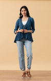 Maya Shrug, 3/4 Sleeve, Willow Stripe
