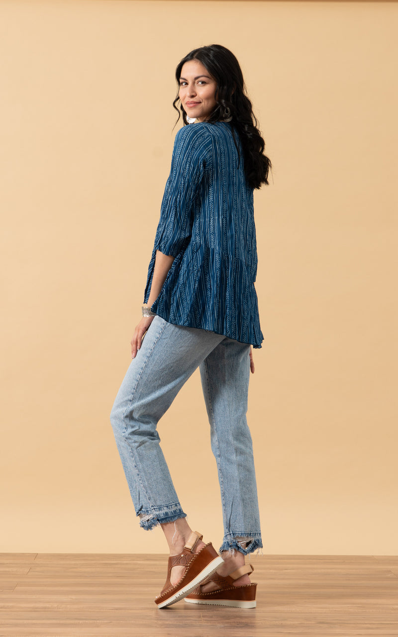 Maya Shrug, 3/4 Sleeve, Willow Stripe