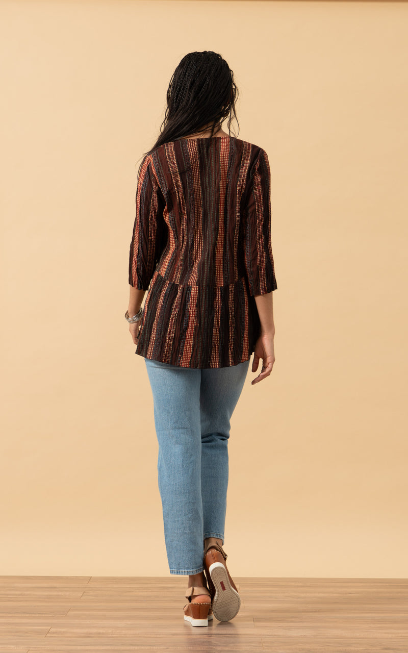 Maya Shrug, 3/4 Sleeve, Dakota Stripe