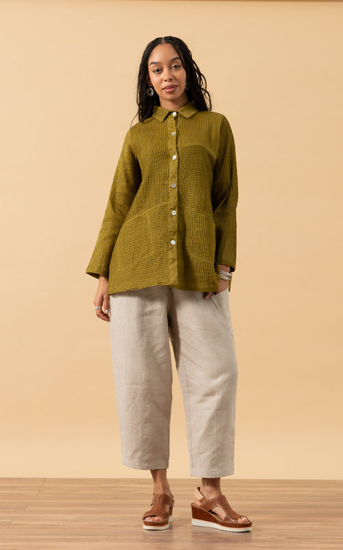 Pintuck Jacket, Mixed Direction, Citron