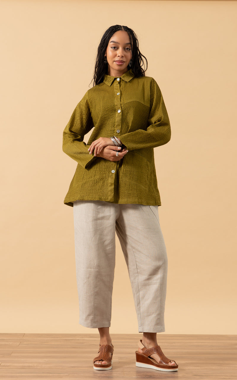 Pintuck Jacket, Mixed Direction, Citron