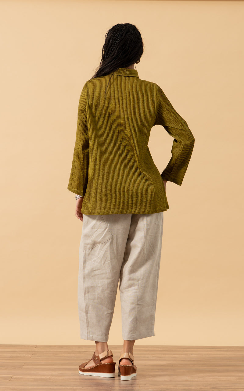 Pintuck Jacket, Mixed Direction, Citron