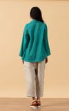 Pintuck Jacket, Mixed Direction, Peacock