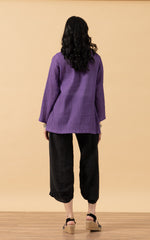 Pintuck Jacket, Mixed Direction, Purple