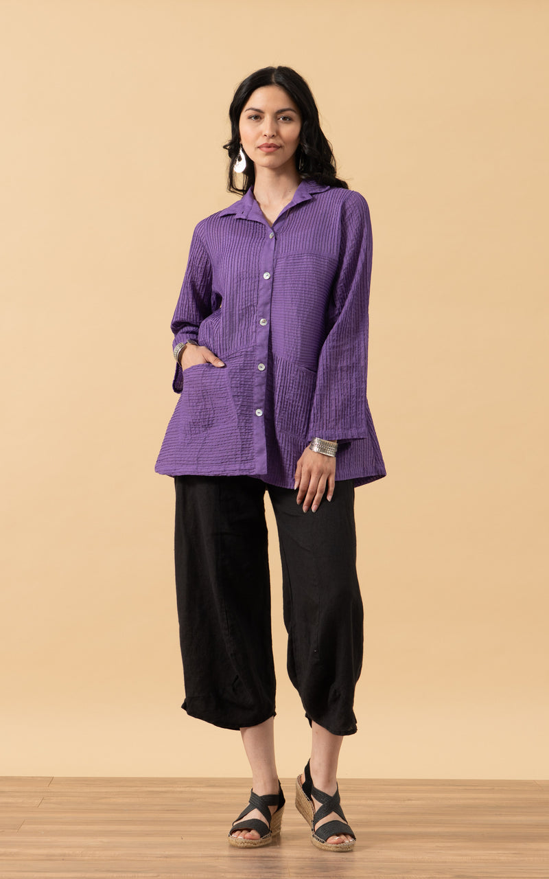 Pintuck Jacket, Mixed Direction, Purple