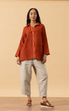 Pintuck Jacket, Mixed Direction, Rust