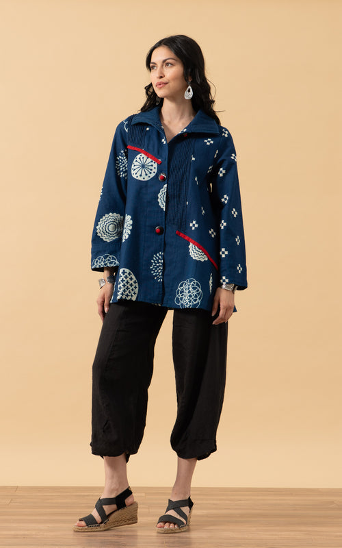 Patchwork Jacket, Indigo/Red