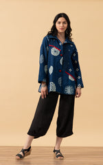 Patchwork Jacket, Indigo/Red
