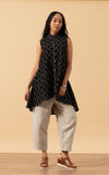 Pintuck Vest, High Low Hem, Taupe Circle