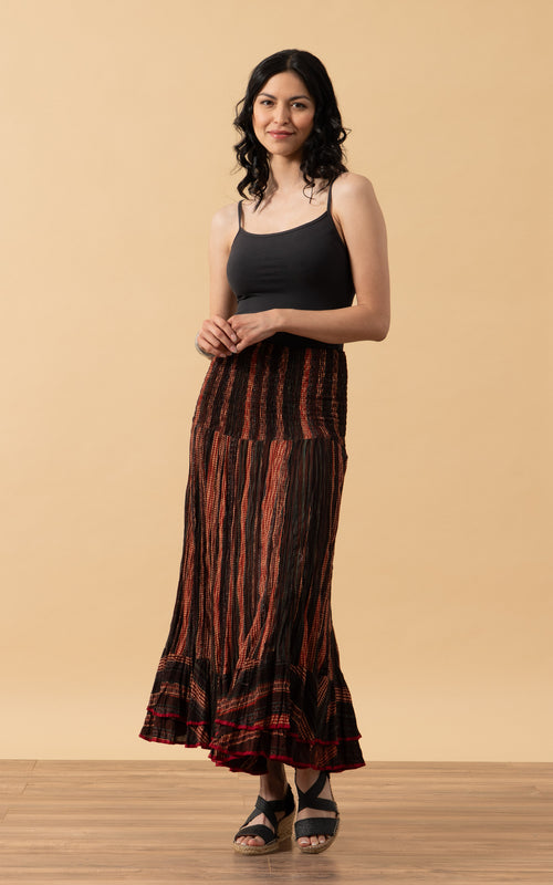 Macarena Skirt, Long, Dakota Stripe