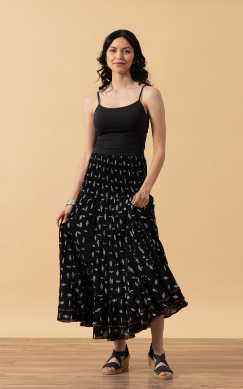 Macarena Skirt, Long, Black Diamond