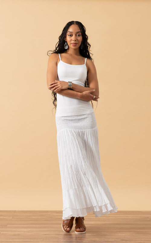 Macarena Skirt, Long, Solid White