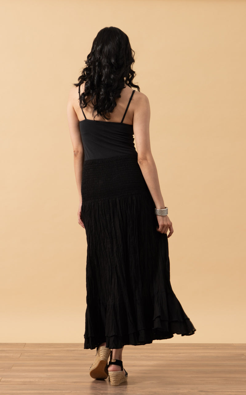 Macarena Skirt, Long, Solid Black