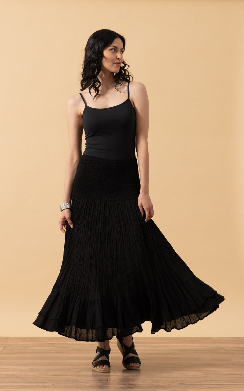 Macarena Skirt, Long, Solid Black
