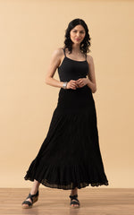 Macarena Skirt, Long, Solid Black