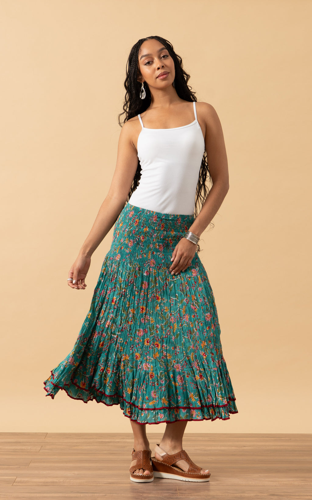Macarena Skirt, Short, Peacock Floral – Passementrie