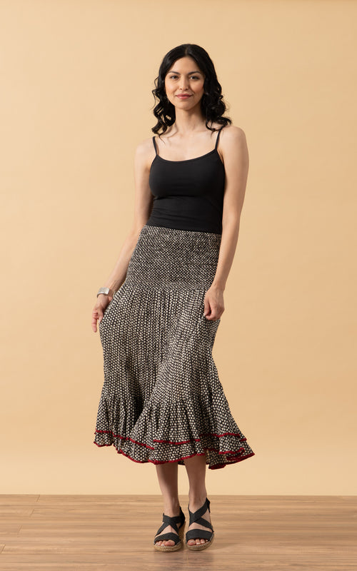 Macarena Skirt, Short, Black Dot