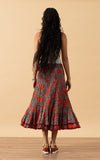 Macarena Skirt, Short, Turquoise & Orange Rose