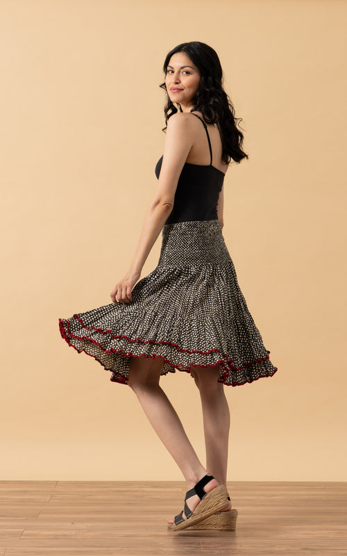 Macarena Skirt, Mini, Black Dot