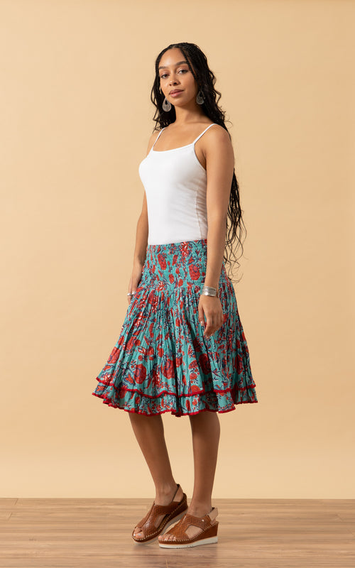 Macarena Skirt, Mini, Gemma Turquoise