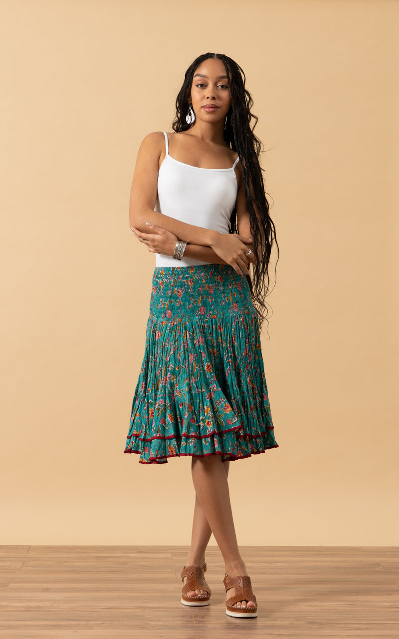 Macarena Skirt, Mini, Peacock Floral