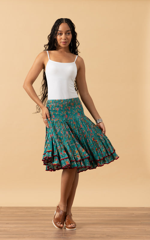 Macarena Skirt, Mini, Peacock Floral