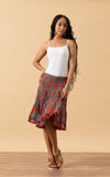 Macarena Skirt, Mini, Turquoise & Orange Rose
