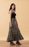 Lola Skirt, Long, Black Dot