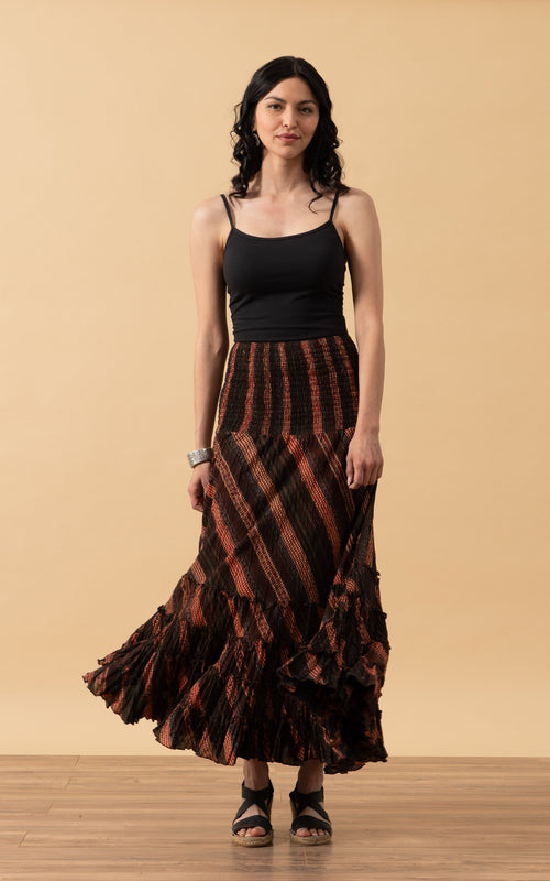 Lola Skirt, Long, Dakota Stripe