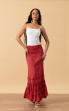 Lola Skirt, Long, Scarlet Calico