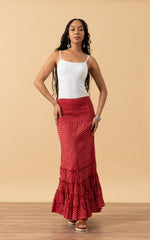 Lola Skirt, Long, Scarlet Calico
