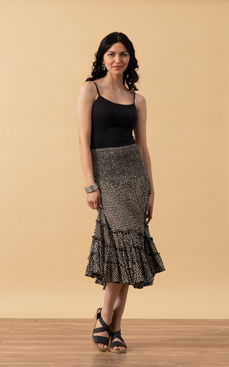 Lola Skirt, Short, Black Dot