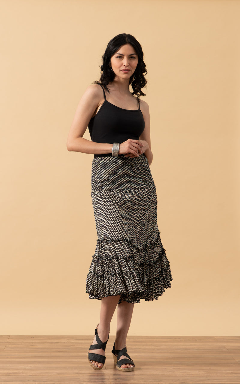 Lola Skirt, Short, Black Dot