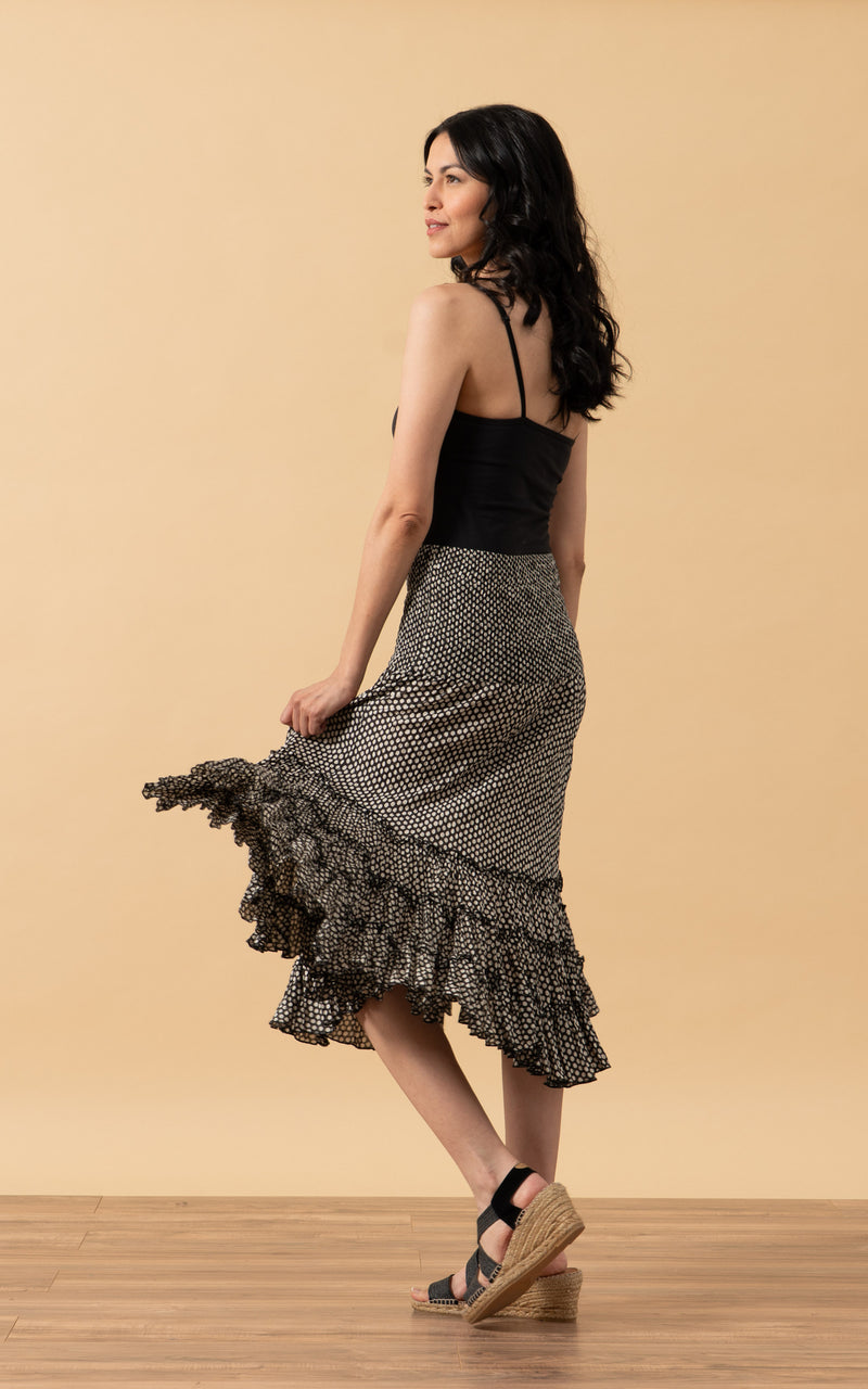 Lola Skirt, Short, Black Dot