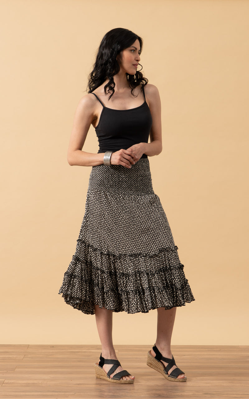 Lola Skirt, Short, Black Dot