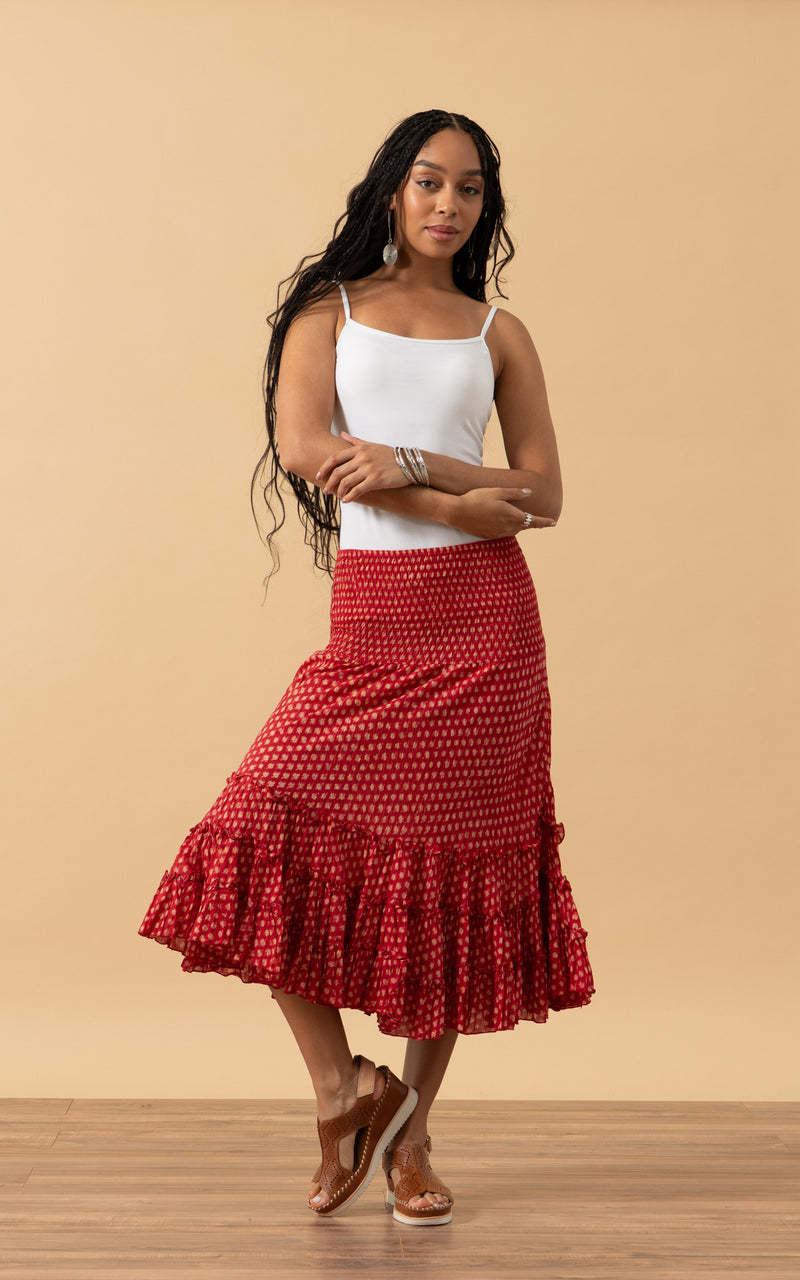Lola Skirt, Short, Scarlet Calico