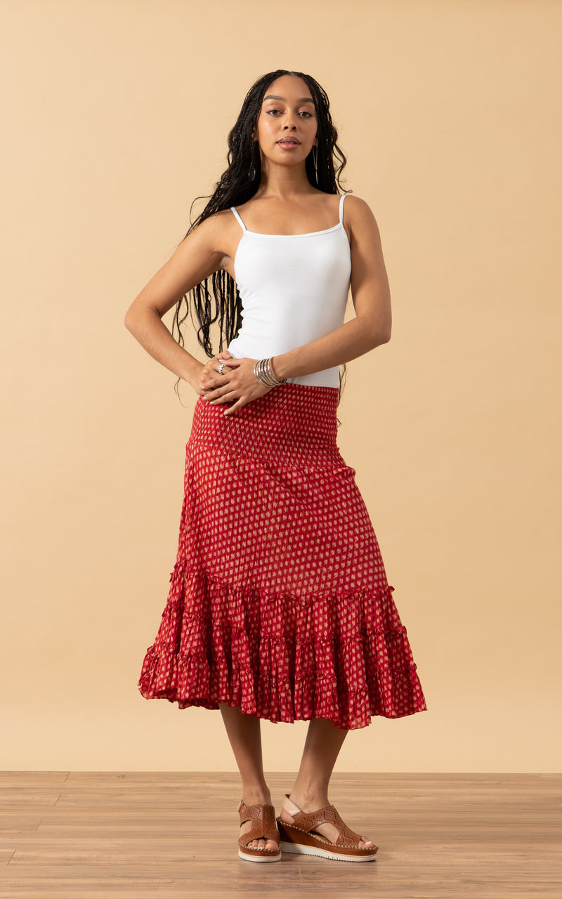 Lola Skirt, Short, Scarlet Calico