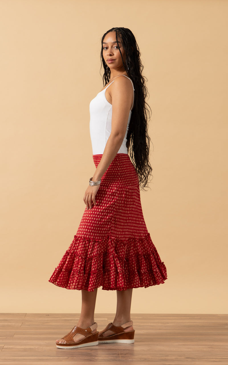 Lola Skirt, Short, Scarlet Calico