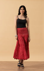 Pico Skirt, Short, Scarlet Calico