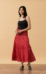 Pico Skirt, Short, Scarlet Calico