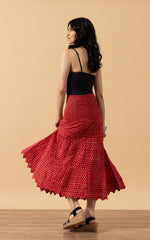 Pico Skirt, Short, Scarlet Calico