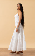 Pico Skirt, Long, Solid White