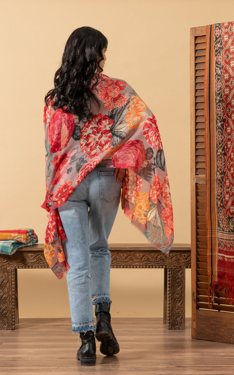 Silk Wool Shawl, Rosetta